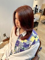 カットハウス ルーシーズ(CUT HOUSE RUCY'S)&nbsp;レイヤー/カーテンバング/ワインレッド/海外/横浜/川崎/鶴見