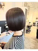 切りっぱなしボブ×酸熱トリートメント