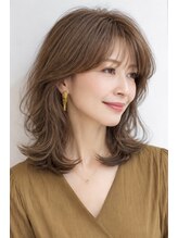 大人ミディアム　白髪ぼかし　脱白髪染めハイライト40代50代60代