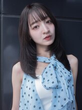トローノ 栄(TRONO) 顔周りカット 髪質改善 艶髪 ロングレイヤー ダークアッシュ