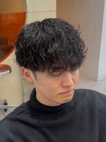 フィフス 渋谷(fifth) シャドウパーマ波巻きパーママッシュ×センターパート2Way
