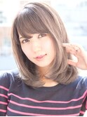 ミルクティーアッシュグレーカラーナチュラル透明感ストレート