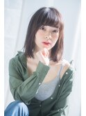 暗くても赤味無し 透明感あり!なグレーアッシュ ボブ ウェット