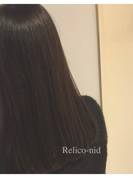 レリコ ニド(Relico-nid) 艶髪ストレートロング＋透明感ダークカラー
