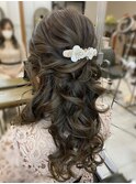 ハーフアップでより華やかに◎お呼ばれヘアセット♪