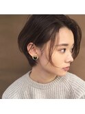 マロンベージュ フェザーショート ラベンダーミルクティー 暗髪