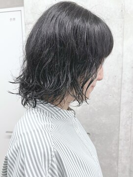 モリオ(morio) =くせ毛風ボブくせ毛カット切りっぱなしボブ耳かけボブ30代40代