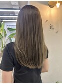 kana ハイライト バレイヤージュ オリーブ グレージュ