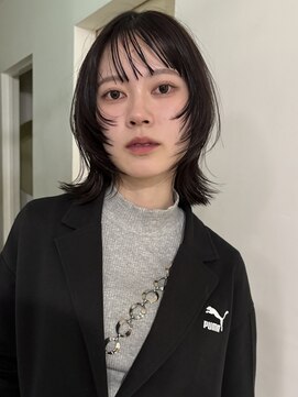 ビファインクーアヴェダ(Be fine coo AVEDA) 前髪あり外はねレイヤーボブ　シャギー　ボブルフ/