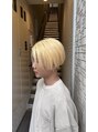 ラフィス ヘアー シュヴァル 熊本店(La fith hair cheval) メンズの抜きっぱなしホワイトブロンド