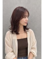 ラベルムバイエーケー(La Belleme by AK)&nbsp;艶ボルドー外ハネミディ