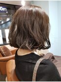 ボブ・ハイライト・ゆるミックス巻きスタイル