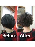 【BeforeAfterマッシュ×パーマ.スガワラ担当営業スタイル】