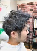 ツイスト風、ハイライトアッシュ系