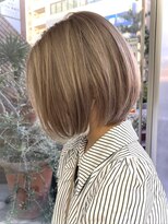 ルートエイチ 市川(Root H) 前髪マチルダボブピンクベージュインナーグレージュ