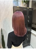 《ミディアムヘア×カシスピンク》