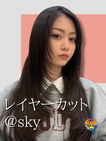 スカイ(SKY)&nbsp;髪質改善縮毛矯正韓国風レイヤーカットダブルカラーベージュ