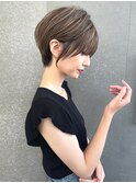 縮毛矯正くびれヘアアプリコットオレンジハイライトカラーボブ
