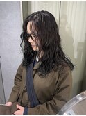 ゆるふわミディアムパーマ　ブラウンカラー　セット簡単