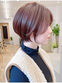 Say.刈り上げショートボブワインレッドチェリーブラウン表参道