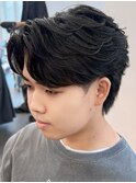 奈良men's毛流れフェザーパーマ