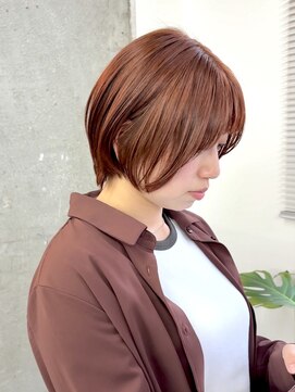 アペロ 柏(Apero) オレンジブラウン/ブリーチなしダブルカラー/ショートボブ/柏