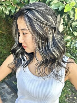 ディモアンド 表参道(Dimo&) xハイライト/イメチェン/ホワイトブロンド/外ハネボブ/美髪/