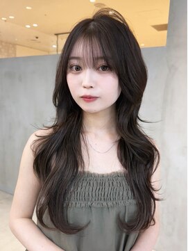 アイティーバイアルバム 八王子店(IT by ALBUM) 黒髪ロング顔周りレイヤー韓国ヘア_F1158