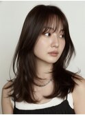 ミディアムレイヤー20代30代/暗髪ナチュラルウルフ越谷