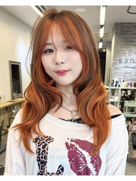 サンドレオ 新宿店(sand Leo) ミディアムレイヤーカット/髪質改善/韓国/前髪/新宿/ブリーチ