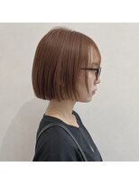 アンリエラ(Unliera)&nbsp;切りっぱなしボブ/ダブルカラー/透明感オレンジ/松山市美容室