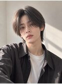 センターパート／韓国系ウルフ／ナチュラルストレート