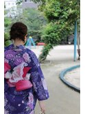 dee 浴衣2015(ネイビー×パープル)
