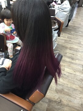 ユニーク(UniQ) 【UniQ・小笹】グラデーション・オンブレダークバイオレット