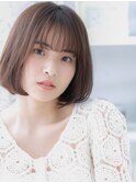 黒髪アッシュシースルーバング前下がりボブb上尾20代30代40代