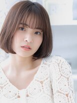 カバーヘア 上尾西口店(COVER HAIR)&nbsp;黒髪アッシュシースルーバング前下がりボブb上尾20代30代40代