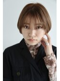 ストレート質感の大人マッシュショート ココアベージュ 学芸大学