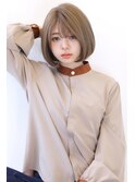 ローライトフォギーベージュ大人かわいいスリークボブ大人ボブ
