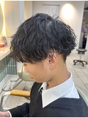 メンズパーマ　波巻き　ツイスパ　マッシュ　［横浜］［横浜駅］