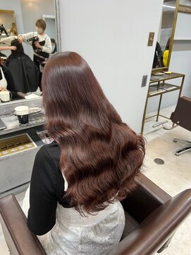 ドロシー 郡山桑野店(Dorothy) イメチェンハッシュカットフルバング似合わせレッドブラウン