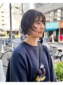 CAF FUKO ミニボブ/ニュアンスパーマ/オリーブ/20代/大阪/心斎橋