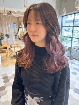 リベラル(liberal) グラデーションブリーチカラーラベンダーピンク【20代/30代】