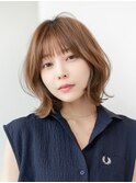 ☆レイヤーボブミディアムボブくびれヘア韓国レイヤー艶髪小顔