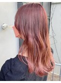 《前地 麻衣》艶髪/透明感カラー/ピンクベージュ/セミロング