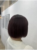 切りっぱなしボブ赤みブラウンワインレッド(赤羽1分の赤羽南口)