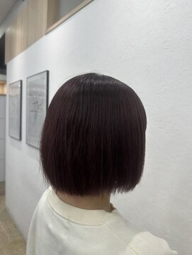 アジールヘア 赤羽駅南口店(agir hair) 切りっぱなしボブ赤みブラウンワインレッド