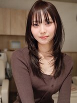パーク(PAAQ)&nbsp;セミロング／レイヤー／チョコレートブラウン /ハッシュカット