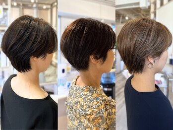 アシャ ヘアー ソリューション 神戸店(asha hair solution)の写真/再現性の高いカットで忙しい大人女性もセットが◎どこから見ても綺麗な大人ショートカット&ショートボブ◎