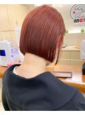 札幌ボブ 大人かわいいぱつっとミニボブオレンジカラー