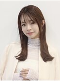 艶髪 抜け感ストレート 外ハネ くびれ グレージュ